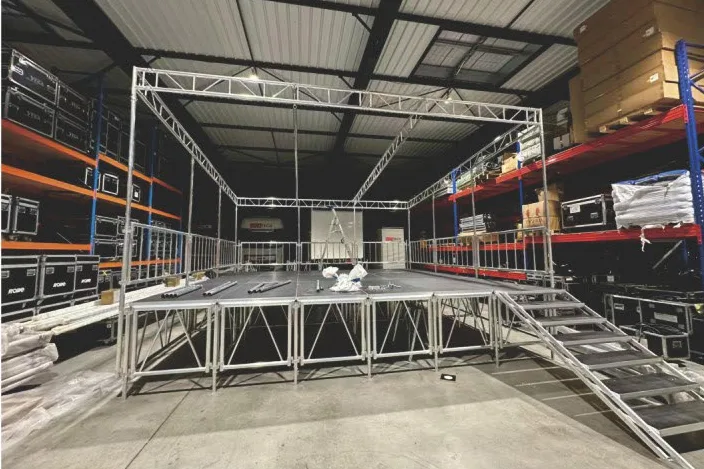 Stage and Truss Warehouse Setup