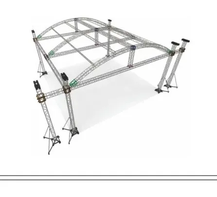 Curved roof truss system render