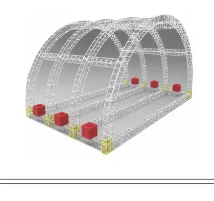 Arched tunnel truss render