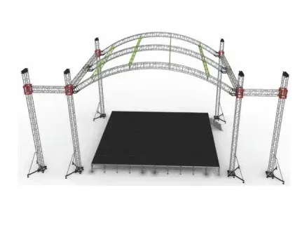 Arch roof truss stage render