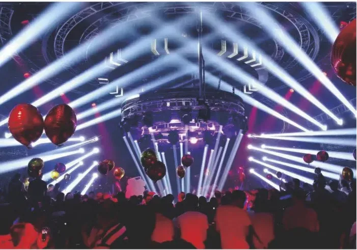 Indoor Show with Circular Truss and Beam Lights