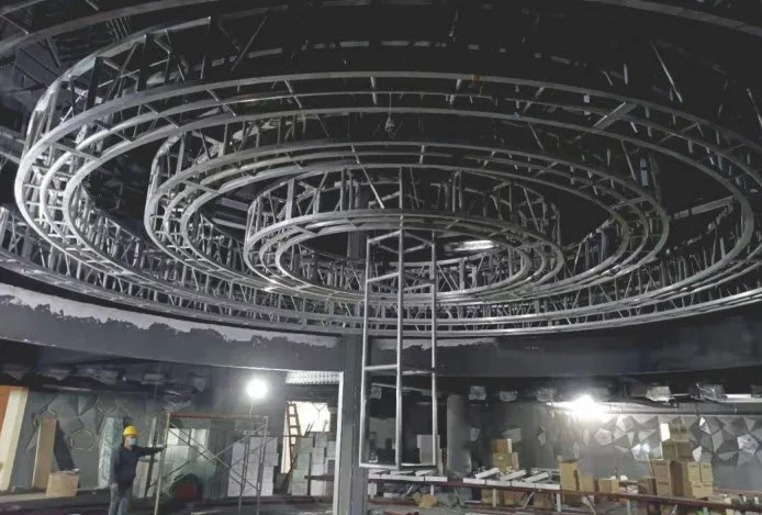 Spiral Circular Truss Ceiling Installation
