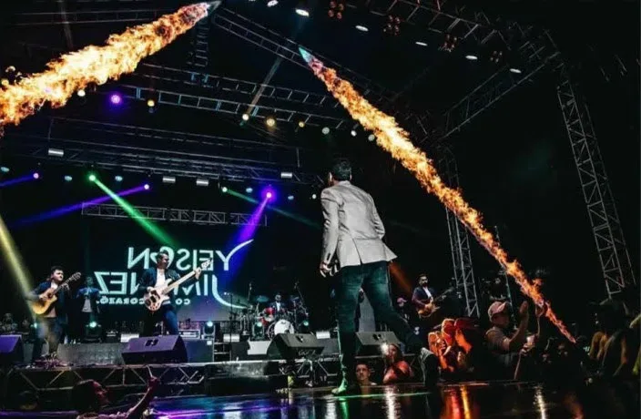 Concert Stage with Flame Effects