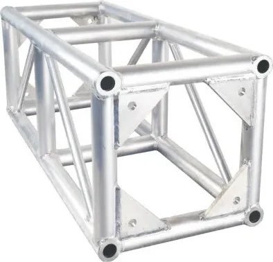 Aluminum bolt truss segment with 450x450mm square cross section and triangular gusset plates