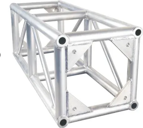 Aluminum bolt truss segment with 500x500mm square cross section and bolted plate joints