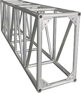 Silver aluminum bolt truss segment WRB-6010 with 600x1000mm rectangular cross section and diagonal bracing