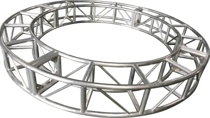 Aluminum circular truss ring with triangular internal bracing
