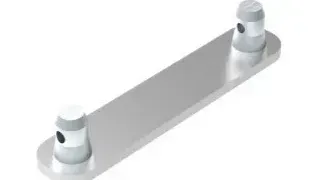 Elongated aluminum base plate with two spigot connectors