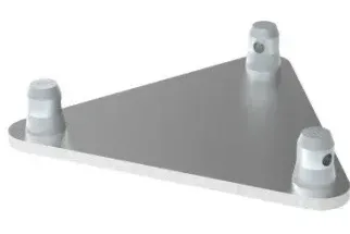 Triangular aluminum base plate with connectors
