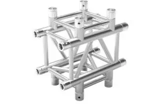 Aluminum square truss 4-way 90-degree corner cross