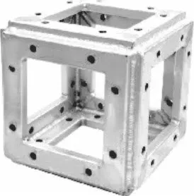 Aluminum six-way open cube corner connector
