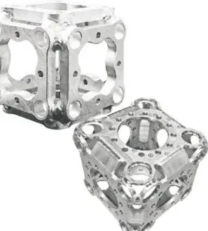 Aluminum six-way cube corner connectors with bolt plates