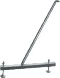 Inclined strut support pole with base foot