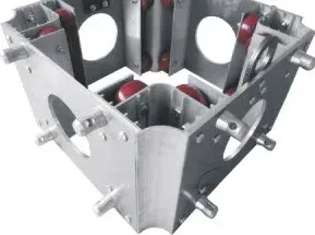 Spigot truss aluminum-plate sleeve block viewed from above