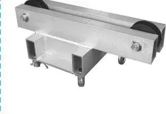 Aluminum top section beam with twin rollers
